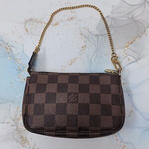 Authentic Louis Vuitton Damier Ebene Mini Pochette